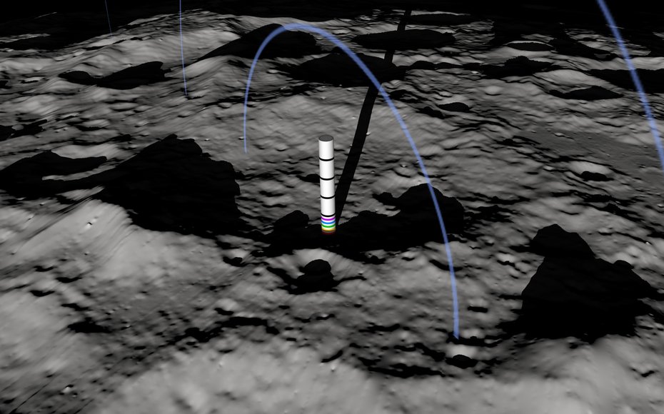 Bird's-eye view of Cabeus crater, the target zone for the LCROSS crash site