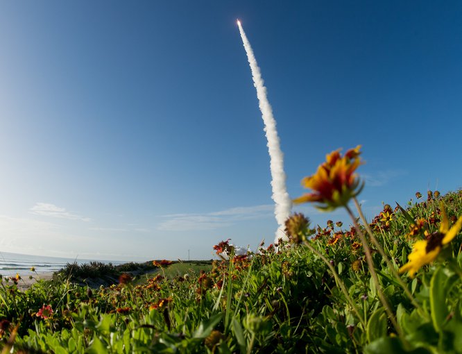 A United Launch Alliance Atlas V rocket with NASA’s Mars 2020 Perseverance rover onboard launches from Space Launch Complex 41, Thursday, July 30, 2020, at Cape Canaveral Air Force Station in Florida.