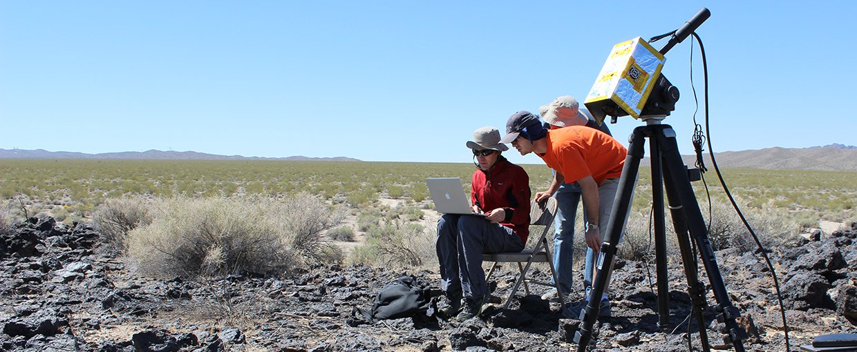 TextureCam analyzes rocks in the Mojave Desert that resemble rocks it may one day be called to identify on Mars. Credit: Kiri Wagstaff