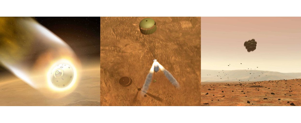 Artist depiction of MER entry, descent and landing. Credit: NASA/JPL