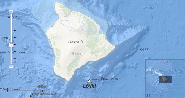 Lō‘ihi Seamount is an active volcano about 30 km (19 mi) off the shore of Hawai'i.