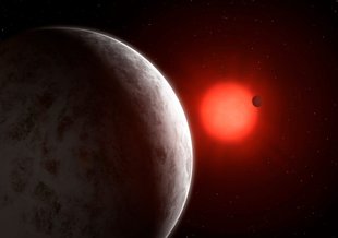 An artist’s impression of the GJ 887 planetary system of super Earths.