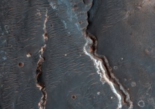 Odyssey over Mars' South Pole. Image Credit: NASA/JPL-Caltech 
