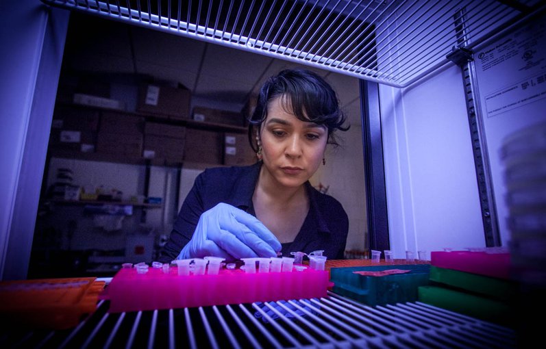 Betül Kacar in her lab.