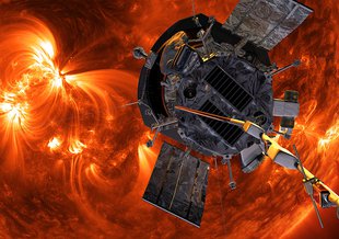 Illustration of NASA's Parker Solar Probe approaching the Sun.