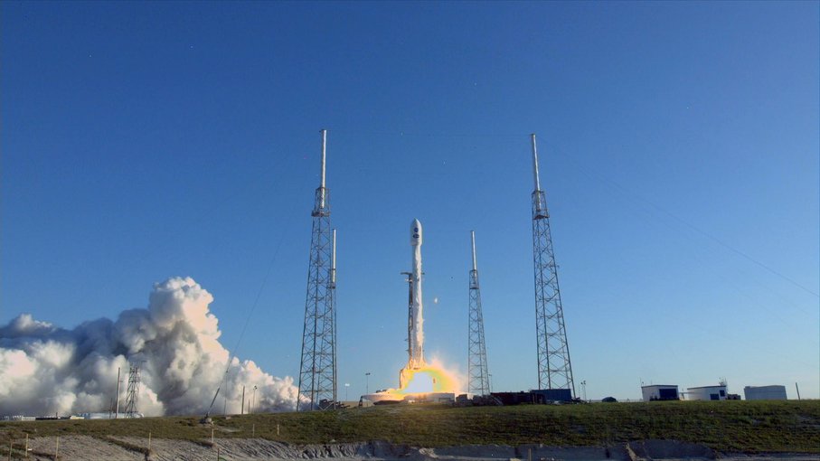 Liftoff of the SpaceX Falcon 9 rocket carrying NASA's TESS spacecraft.