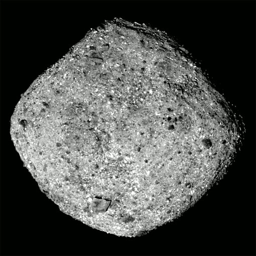 This image of Bennu was taken by the OSIRIS-REx spacecraft from a distance of around 50 miles (80 km).