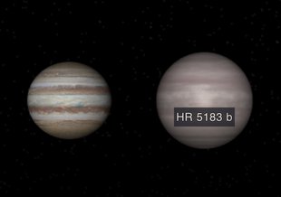 HR 5183 b is a gas giant exoplanet that orbits a G-type star. Its mass is 3.23 Jupiters, it takes 74 years to complete one orbit of its star, and is 18 AU from its star. Its discovery was announced in 2019.