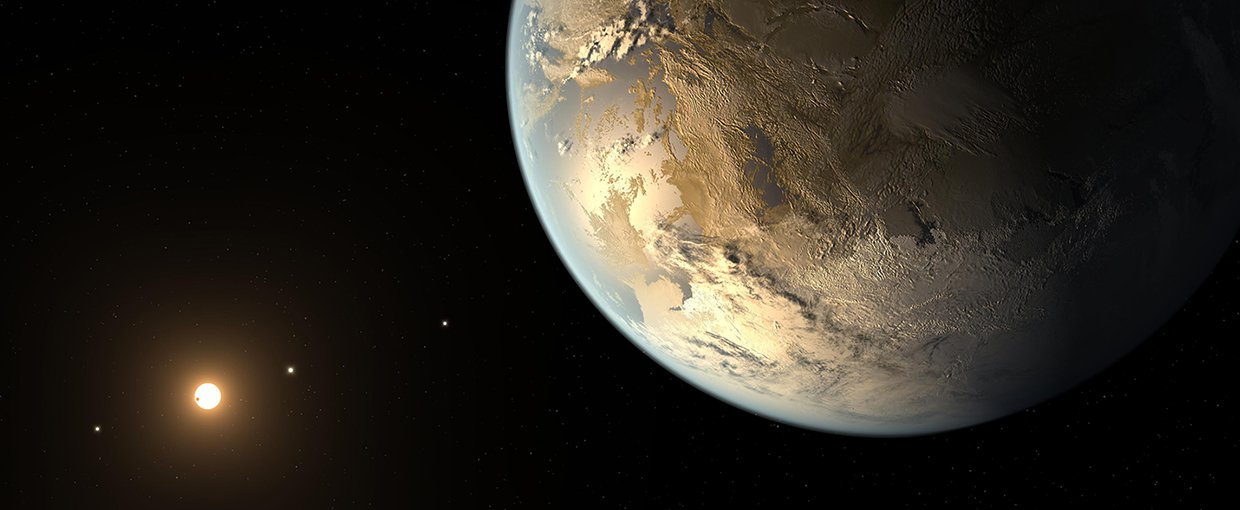 An artist’s impression of the rocky exoplanet Kepler-186f, which is one of the most promising candidates for a planet could potentially be habitable.