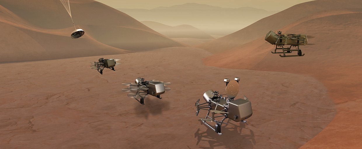 Dragonfly Mission Overview   Dragonfly mission concept of entry, descent, landing, surface operations, and flight at Titan.