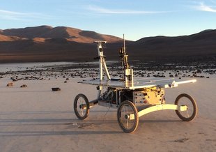 Zoë sets out bravely in the Atacama. Credit: A. Wang