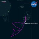 On June 28-29 while flying over New Zealand, SOFIA observed Pluto and its atmosphere occult a star. Pluto's shadow moved across the Pacific from northeast to southwest, and SOFIA observed the occultation for 120 seconds.