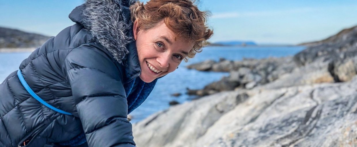 Abby Allwood outside of Nuuk, Greenland. She is a geologist and astrobiologist who specializes in faint signatures of ancient life detected through analysis of chemicals and rock textures.