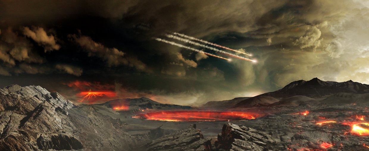 Artist concept of the early Earth. Credit: NASA's Goddard Space Flight Center Conceptual Image Lab