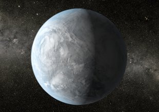 New research will help astronomers better identify and rule out “false positives” in the ongoing search for life. This image is an illustration of the planet Kepler 62E, about 1,200 light-years away in the constellation Lyra. Image credit: NASA