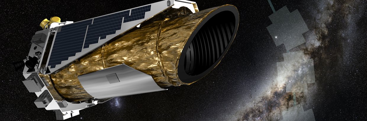 The artistic impression shows NASA's planet-hunting Kepler spacecraft operating in a new mission profile called K2. In May the spacecraft began its new mission observing in the ecliptic plane, the orbital path of Earth around the sun, depicted by the grey