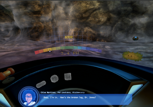 Screenshot from the Life Underground Game where students take the role of investigators of extreme subsurface environments looking for microbial life.