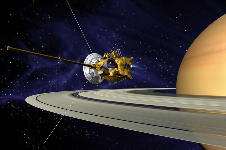 Artist rendition of Cassini at Saturn. Credit: NASA/JPL