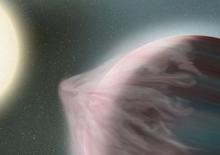 Artist’s impression of Roche lobe overflow in a planet. Credit: NASA/GSFC/Frank Reddy