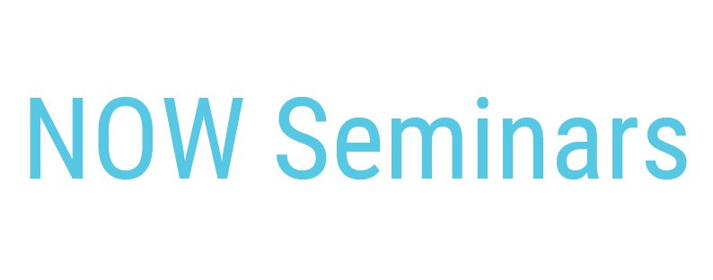 NOW Seminars in light blue text on a white background.