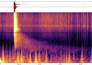 This spectrogram shows the largest quake ever detected on another planet. Estimated at magnitude 5, this quake was discovered by NASA's InSight lander on May 4, 2022, the 1222nd Martian day, or sol, of the mission.