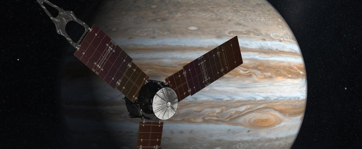 Artist's rendering of NASA's Juno spacecraft orbiting Jupiter.. Source: NASA