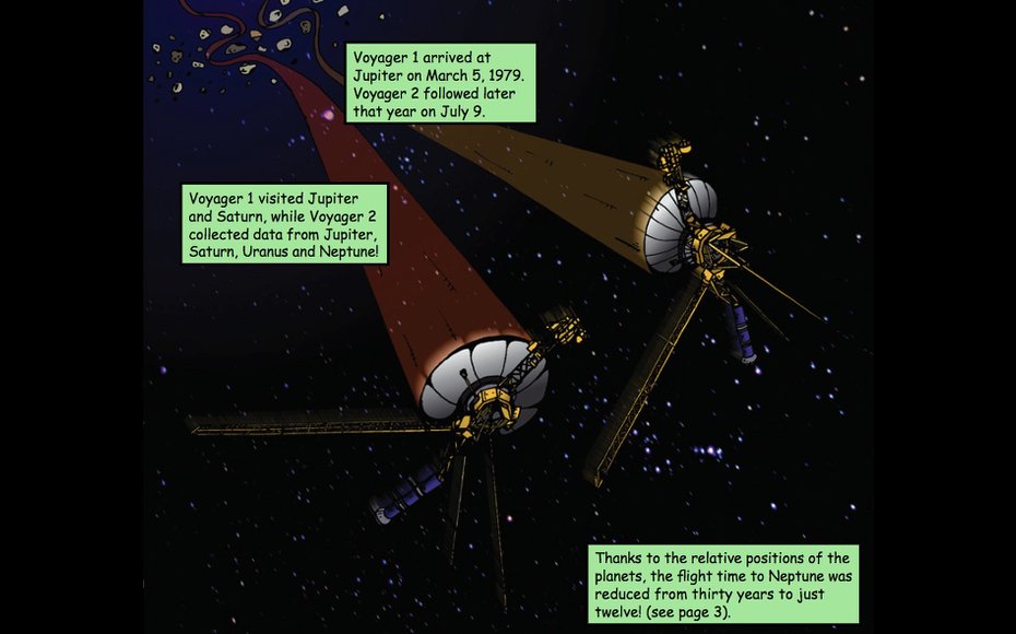 The Voyager spacecraft appear in Issue #4 of the Astrobiology Graphic History: Missions to the Outer Solar System.