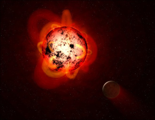 Even though a planet orbiting a red dwarf might be in the habitable zone, allowing liquid water to exist on its surface, ultraviolet radiation from the star could affect the chemistry of the planet’s atmosphere.