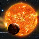 Artist impression of the planet Kepler-78b and its host star.
