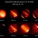 Fragment H of the comet Shoemaker-Levy at Jupiter on August 3, 1994.